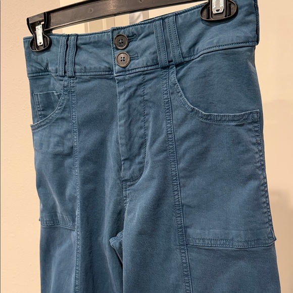 Anthropologie Pilcro The Skipper High Rise Cropped Wide Leg Pants Teal Blue 26P - Picture 6 of 13